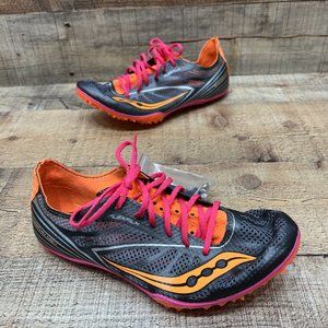 Saucony Endorphin MD4 Womens Gray/Orange Track Running Spikes Size 7 NWOB READ*